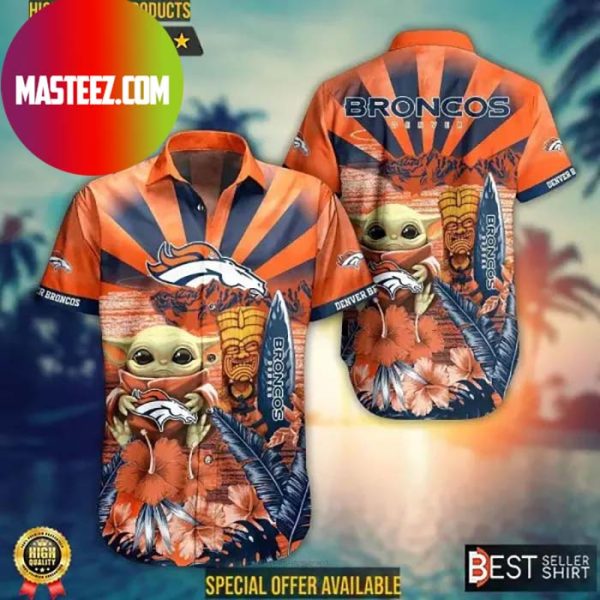 Denver Broncos NFL Baby Yoda Star Wars Hawaiian Shirt