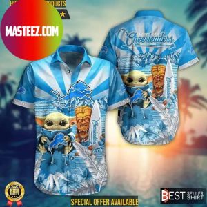 Detroit Lions NFL Baby Yoda Star Wars Hawaiian Shirt