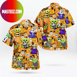 Disney Baby Yoda Boo Halloween Hawaiian Shirt