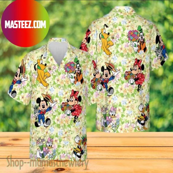 Disney Mickey Minnie Mouse Epcot Flower And Garden Festival Hawaiian Shirt