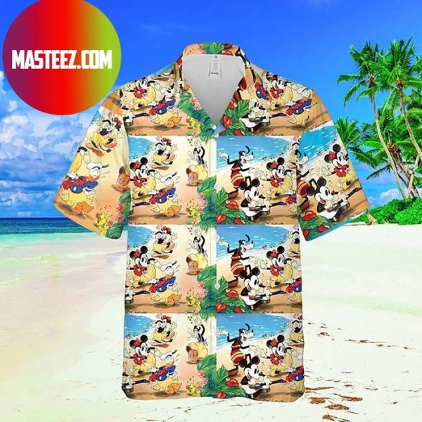 Disney Mickey Mouse Friends Dancing In Beach Hawaiian Shirt