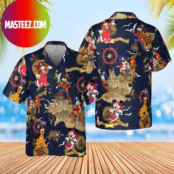 Disney Pirates Of Caribbean Mickey Mouse Hawaiian Shirt