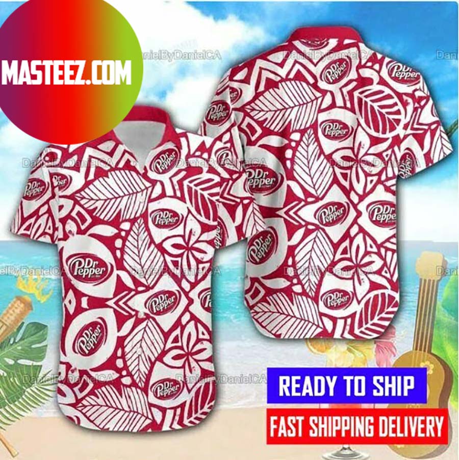 Dr Pepper Logo X Trophycal Leaf Hawaiian Shirt