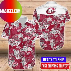 Dr Pepper White Red Hawaiian Shirt
