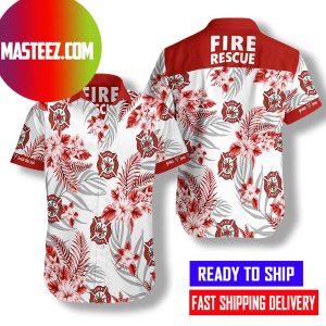 Firefighter fire rescue hawaiian shirt