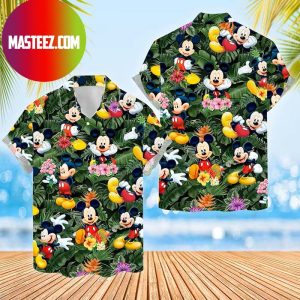 Flowers & Leaves Mickey Mouse Hawaiian Shirt