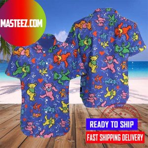 Grateful Dead Dancing Bear Pattern Hawaiian Shirt