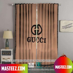Gucci Big Black Logo Brown Windown Curtain
