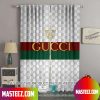 Gucci Color Pink Blue Logo In White Background Windown Curtain