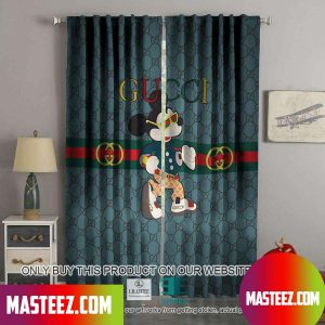 Gucci Mickey Mouse Disney Moss Green Windown Curtain