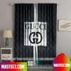 Gucci X Mickey Mouse Disney In Black Backgound Windown Curtain