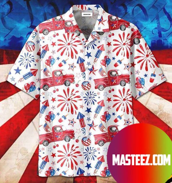 Happy 4th Of July Day Fireworks Hawaiian Shirt