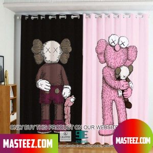 Kaws Black Pink Windown Curtain