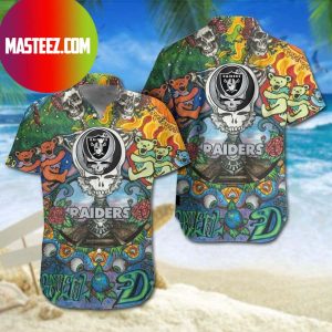 Las Vegas Raiders NFL Grateful Dead Dancing Bears Hawaiian Shirt