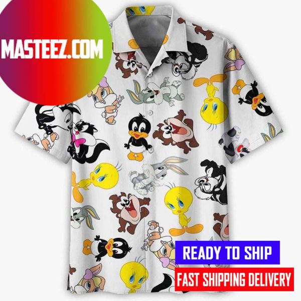 Looney Tunes Bugs Bunny Daffy Duck Tweety Sylvester Yosemite Sam Porky Hawaii Shirt
