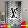 Louis Vuitton Big White Logo In Black Gackground Windown Curtain