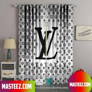 Louis Vuitton Black Pattern Grey Windown Curtain