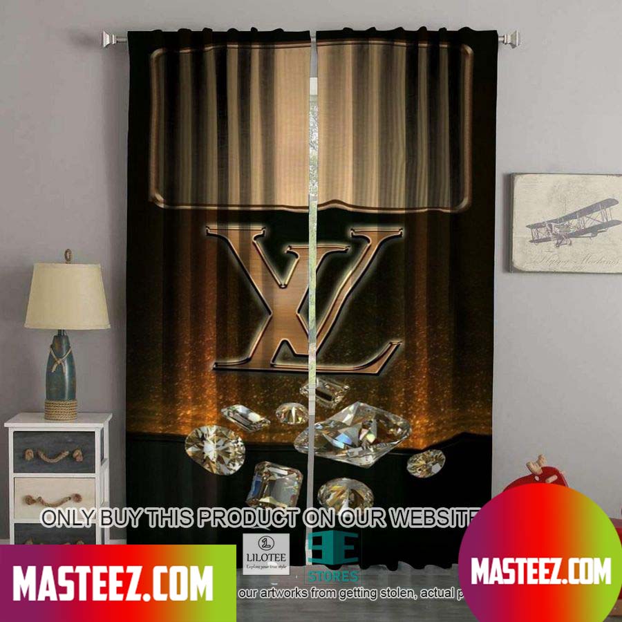 Louis Vuitton LV Diamond Luxury Brown Windown Curtain - Masteez