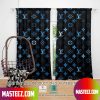 Louis Vuitton Letter Pattern Blue Windown Curtain
