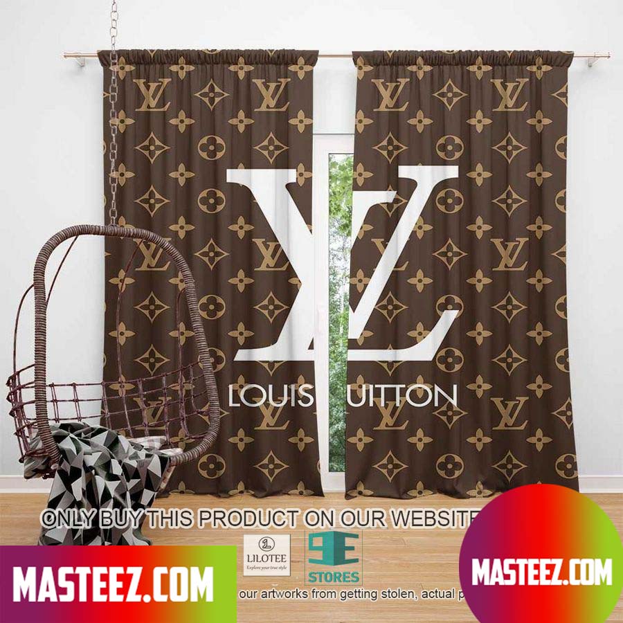 Louis Vuitton White LV Brown Windown Curtain