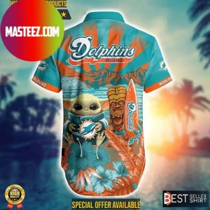 Miami Dolphins NFL Baby Yoda Star Wars Hawaiian Shirt
