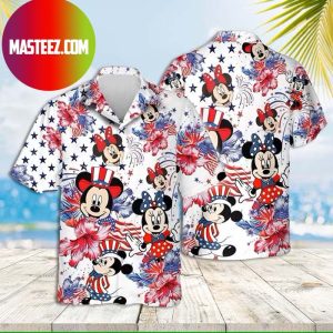 Mickey Mouse And Flowers Hawaiian Shirt