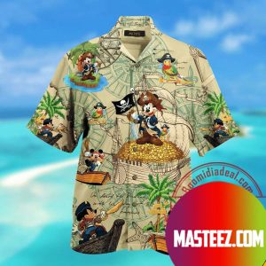Mickey Mouse Disney  Priates  Adventure Hawaiian Shirt