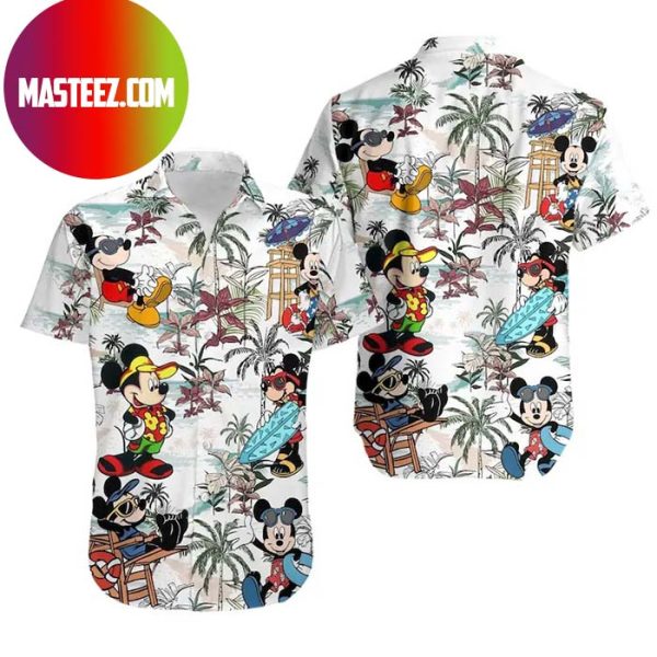 Mickey Mouse Surfing With Friends Disney In Summer Vacation Hawaiian Shirt