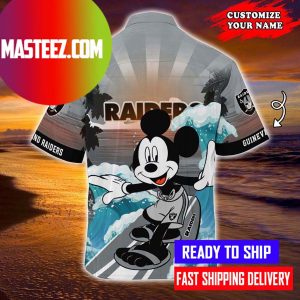 Mickey Mouse With Oakland Raiders NFL Hawaiian Shirt