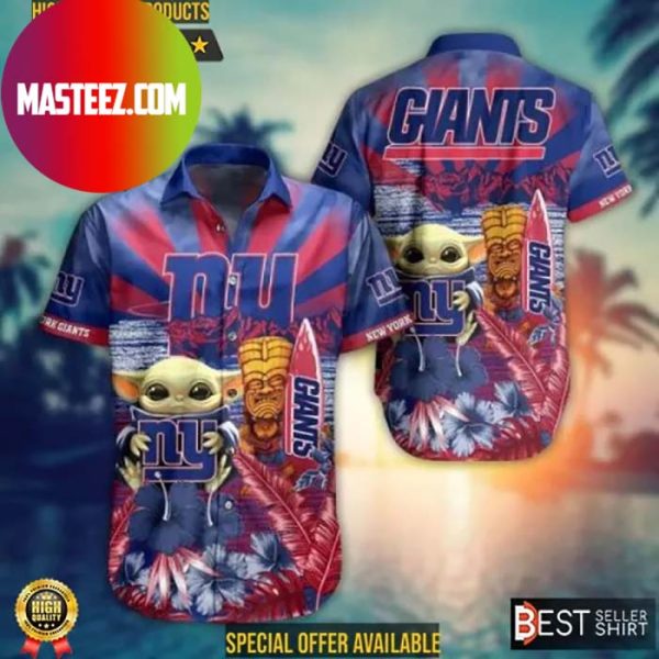 New York Giants NFL Baby Yoda Star Wars Hawaiian Shirt