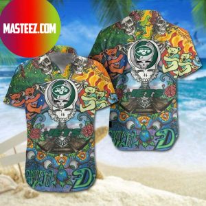 New York Jets NFL Grateful Dead Dancing Bears Hawaiian Shirt
