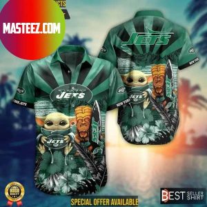 New York Jets Nfl Baby Yoda Star Wars Hawaiian Shirt