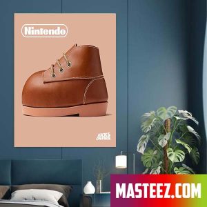 Nintendo x Red Wing Mario Boots Sneaker Kicks On Fire Gift Poster Canvas