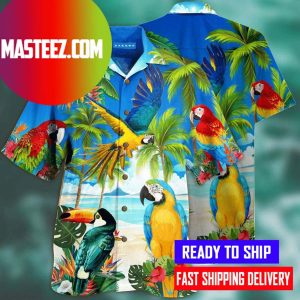 Parrots High By The Beach Hawaiian Shirt