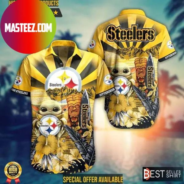 Pittsburgh Steelers NFL Baby Yoda Star Wars Hawaiian Shirt