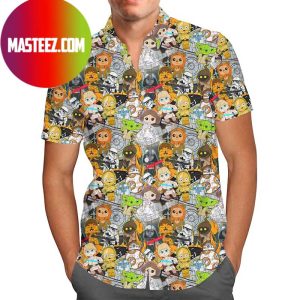 Sketched Cute Star Wars Characters Hawaiian Shirt
