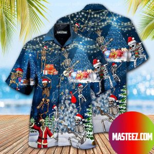 Skull dabbing and merry christmas  Hawaiian Shirt