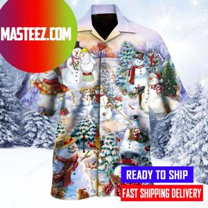 Snowman In Christmas Time Hawaii Shirt
