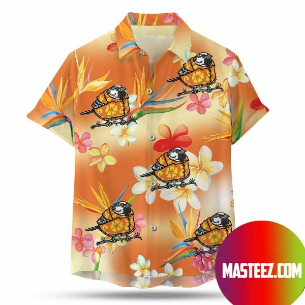 Sparrow Wearing An Orange Hawaiian Shirt