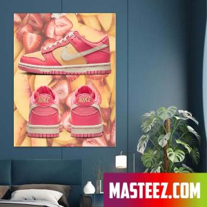 Strawberry Peach Nike Dunk Lows Poster canvas