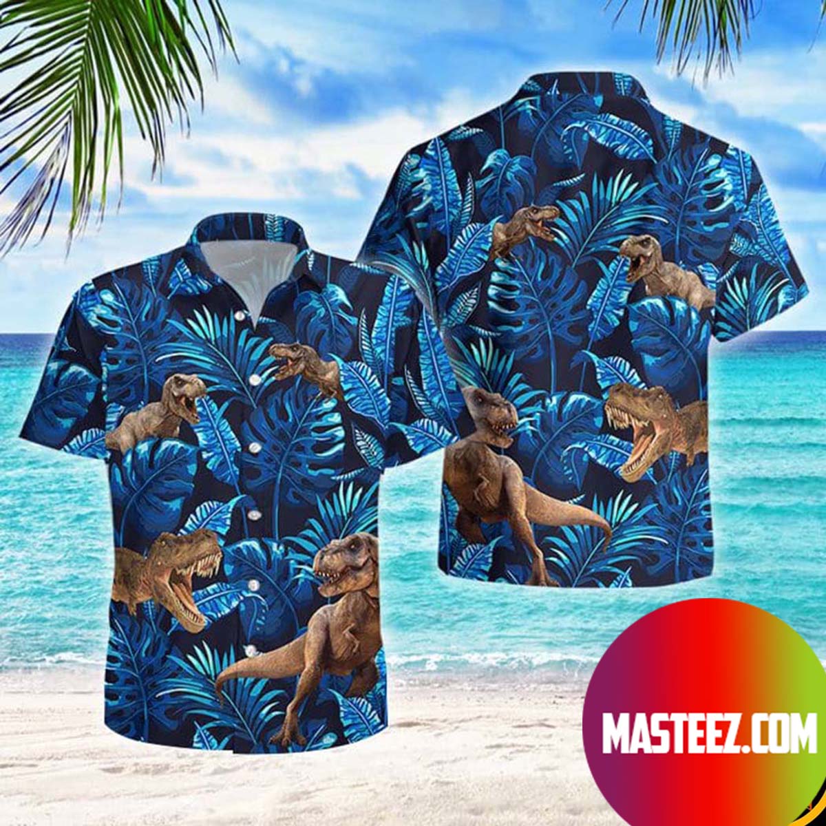 T-rex tropical Hawaiian Shirt