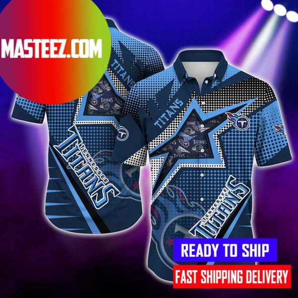 Tennessee Titans Style Halftone NFL Hawaiian Shirt