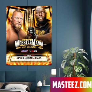 The Beast BrockLesnar clashes with TheGiantOmos at WrestleMania Poster Canvas