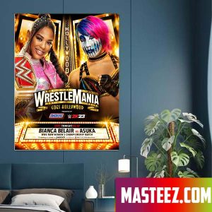 WWERaw Womens Champion BiancaBelairWWE defends against WWEAsuka Poster Canvas