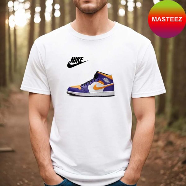 Air Jordan 1 Mid ‘Lakers’ Fan Gift T-shirt