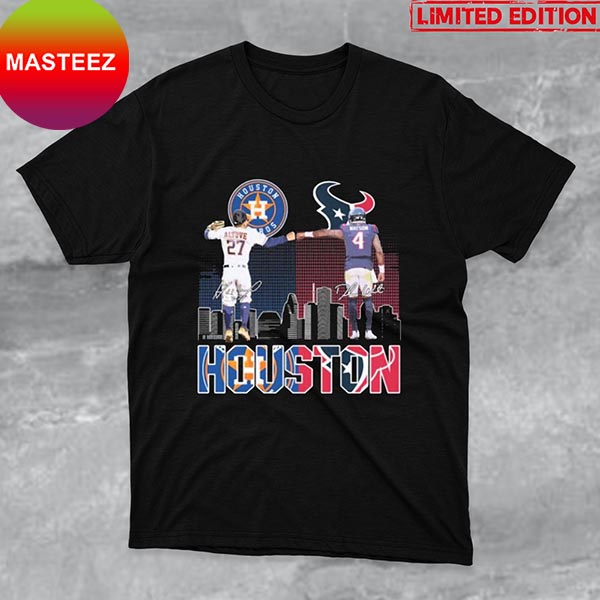 Houston Sports Team Jose Altuve And JJ Watson Signatures Fan Gifts T-Shirt  - Masteez