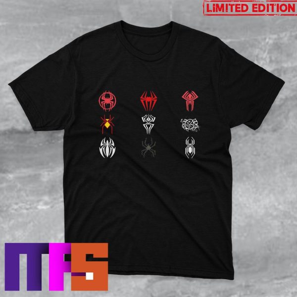 Logos For The Spider-People In SpiderMan Across The SpiderVerse Fan Gifts T-Shirt