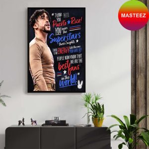 WWE Bad Bunny Thank You For an Unforgettable Night at WWEBacklash Poster Canvas WWE Bad Bunny Thank You For an Unforgettable Night at WWEBacklash Poster Canvas