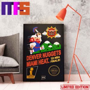 Denver Nuggets vs Miami Heat 2023 NBA Finals 7 Game Series Super Mario Bros Style Home Decor Poster-Canvas