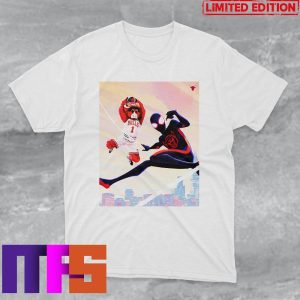 Funny Miles Morales And Chicago Bulls Mascot NBA x Spider-Man Across The SpiderVerse Fan Gifts T-Shirt